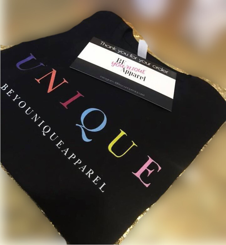 Black Unique Logo Tee