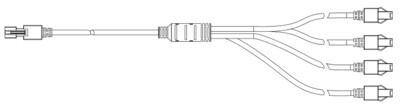 Verzweigte Verlängerungs-Kabel (Y-Kabel, 2 Pins + 3 Pins) für Beleuchtungen