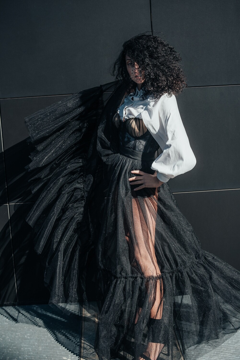 Gonna Lunga in Tulle Nero