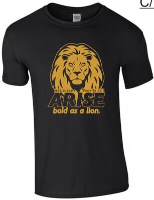 'Bold As A Lion' Gold Emblem T-Shirt