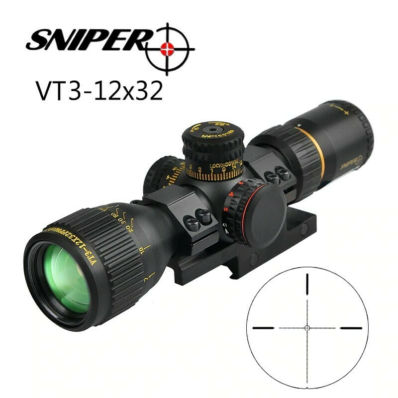 SNIPER VT 312X32 FFP AO Ultra Compact Rifle Scope (Perfect for Bullpups) + Reach Forward Mount