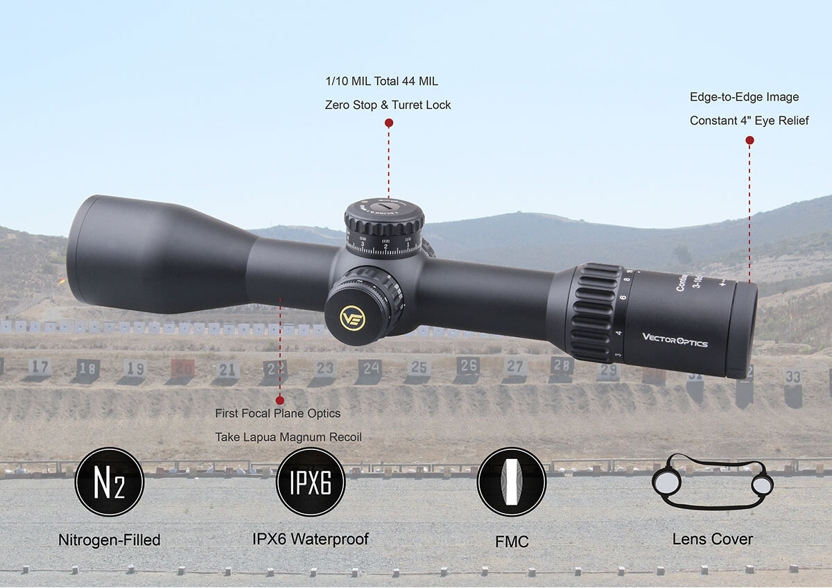 Vector Optics SCFF-28 Continental 3-18x50FFP Scope - 34mm Tube