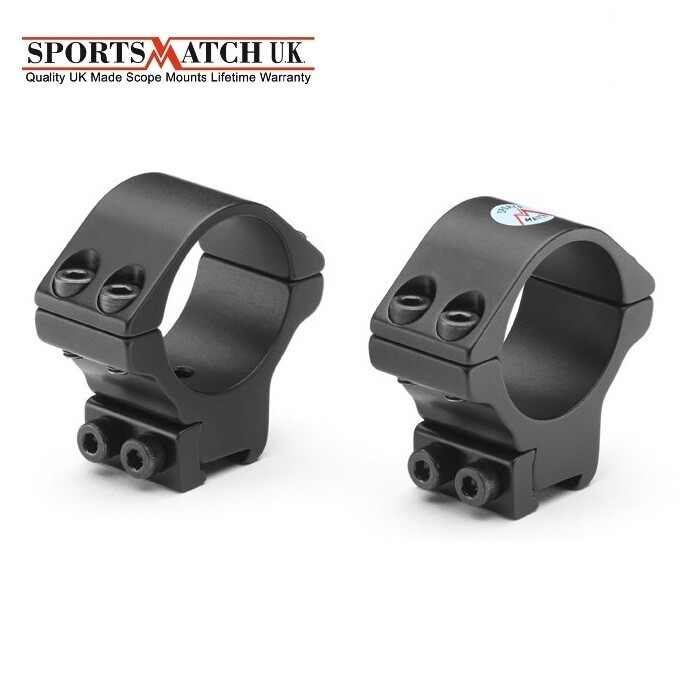 Sportsmatch WULF TO35C 30mm (Medium) Double Screw 2 Piece Rifle Scope Ring Mounts 9-11mm