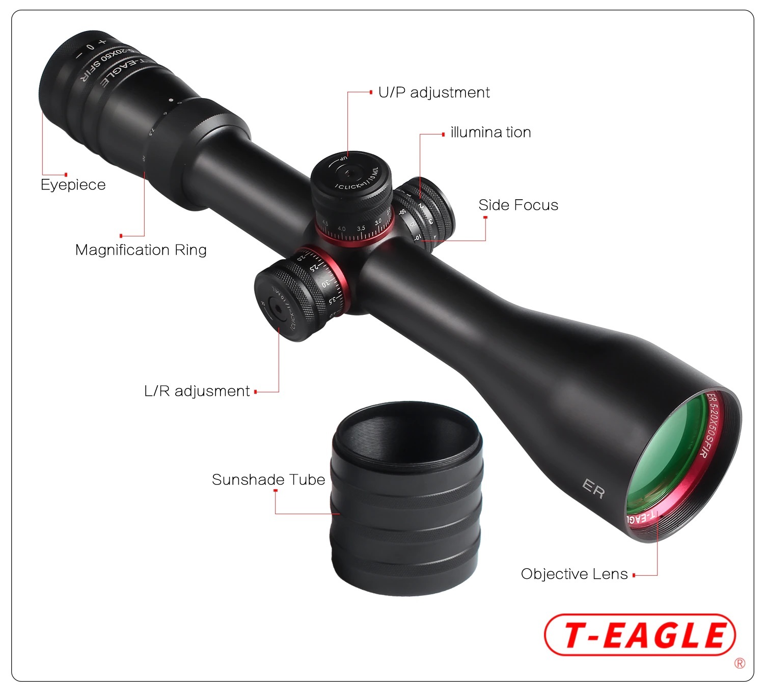 T-Eagle ER5-20x50SFIR Hunting Riflescope – Riflescopesuk