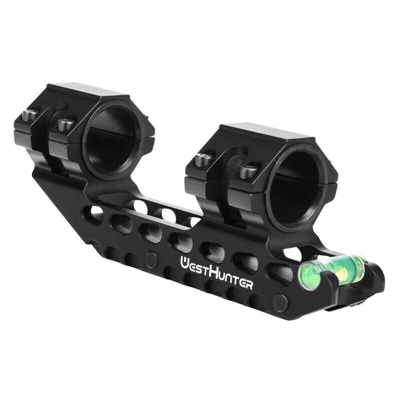 WestHunter 1 Piece 30mm/1&quot; Tactical Picatinny Mount with 30 mm Offset &amp; Anti-Cant Bubble