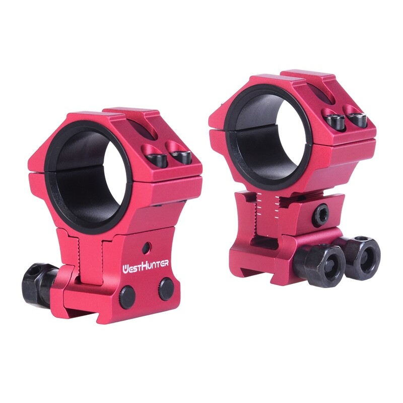 WestHunter Infinity Adjustable Profile 11mm Dovetail Mounts (Red) 30mm &amp; 1&quot; Tube