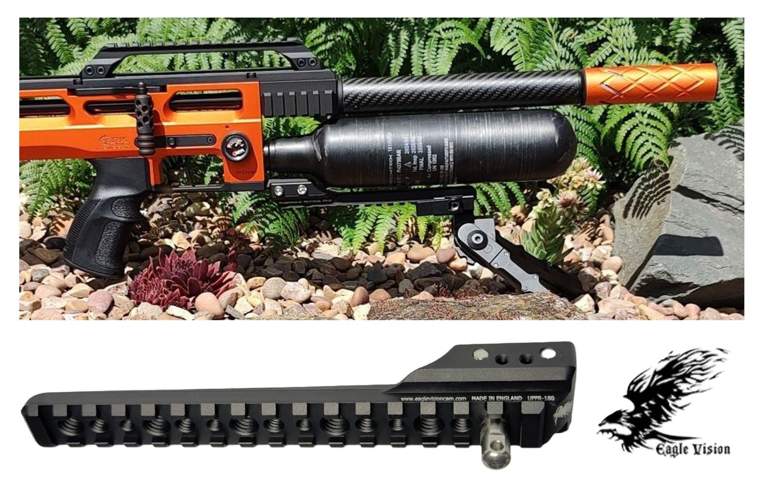 EVC Eaglevisioncam Universal Picatinny-to-Picatinny 180mm Bipod Extension Extended Rail UPPR-180