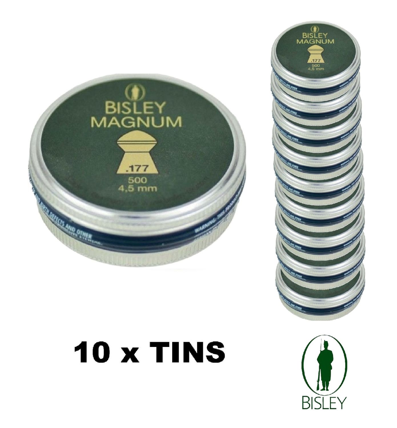 Bisley Long Range Gold  Airgun Pellets .177 cal 10 x Tins - 5000 pcs