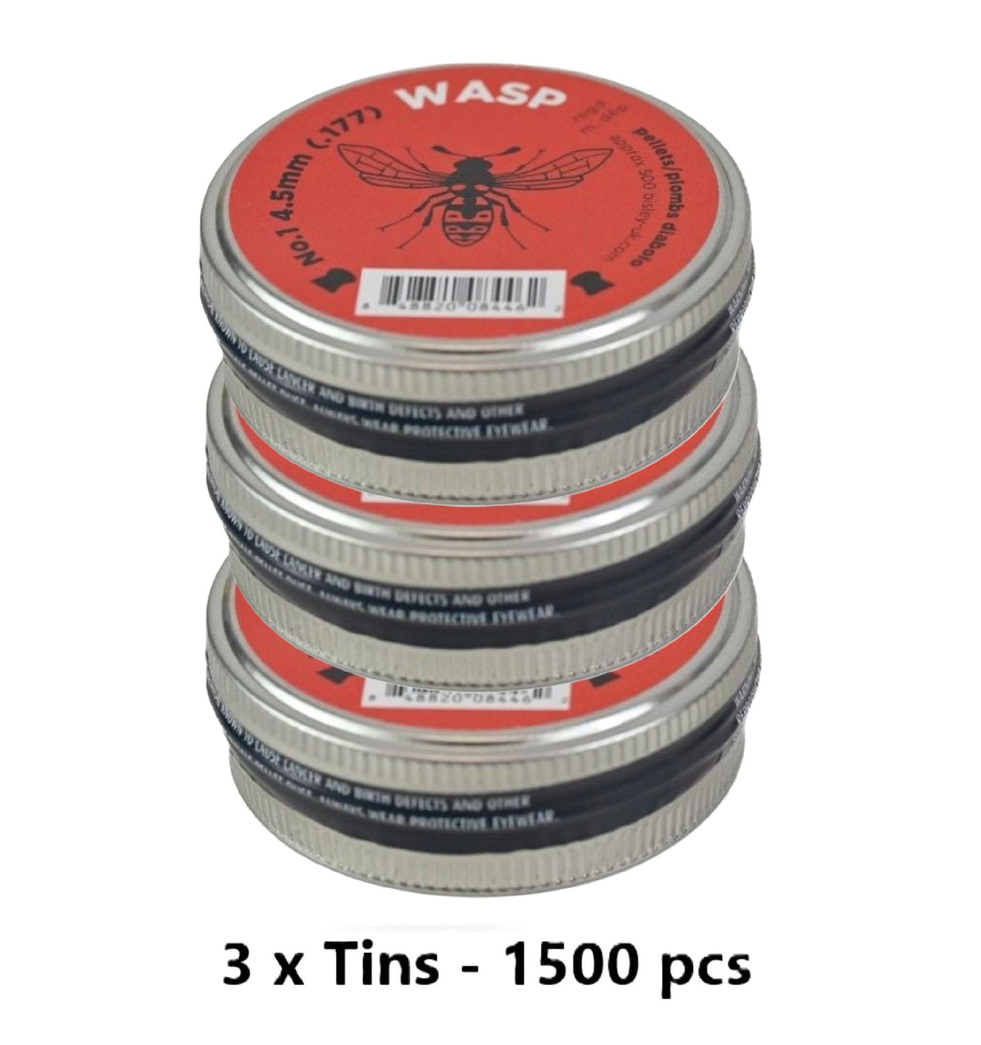 Bisley Wasp .177 Airgun Pellets 3 x Tins 1500 pcs