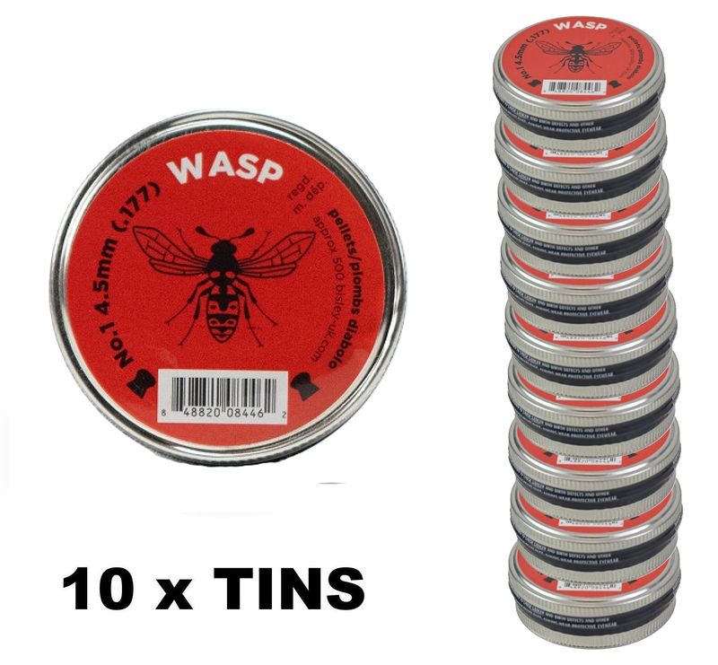 Bisley Wasp .177 Airgun Pellets 10 x Tins 5000 pcs
