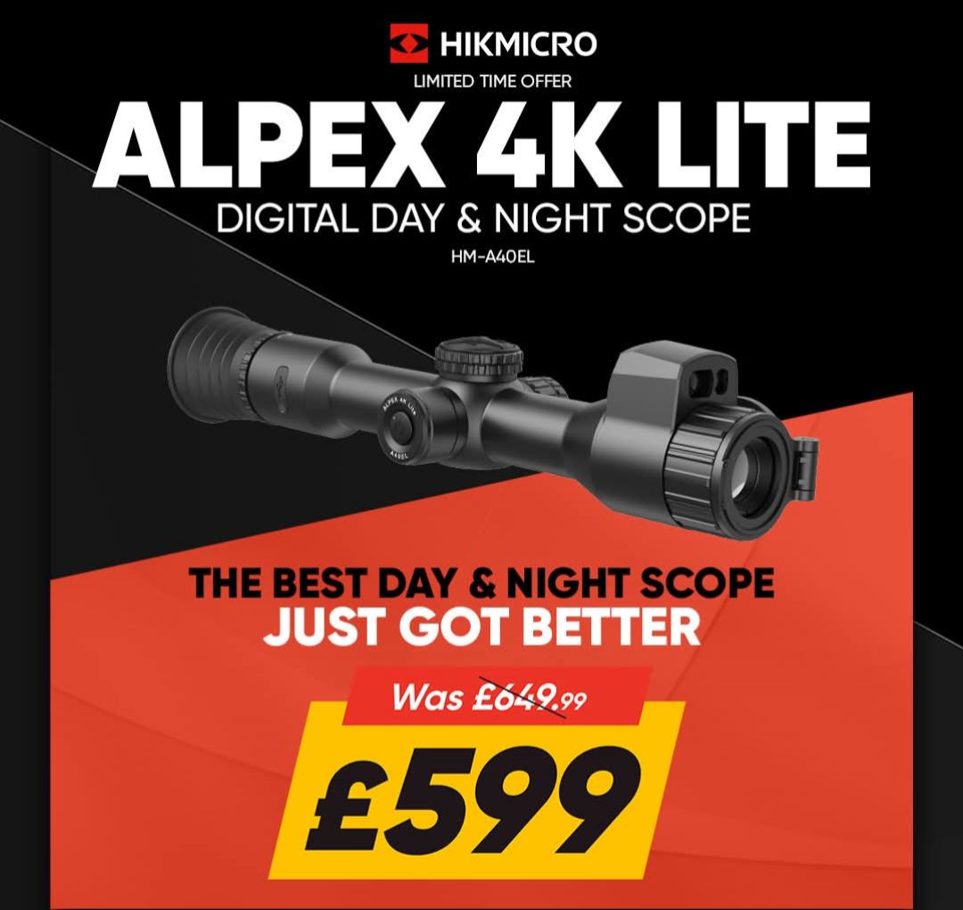 HIKMICRO Alpex 4K LITE LRF A40EL Digital Day and Night Vision Rifle Scope