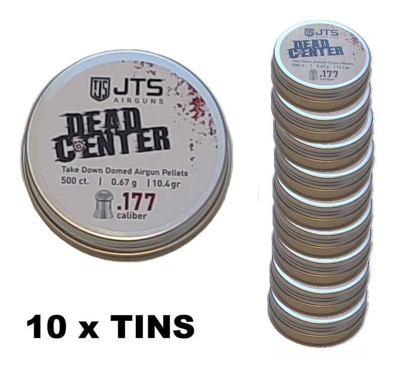 JTS Dead Center Domed .177 4.5mm Airgun Pellets - 10.4 grains 10 x Tins 5000pcs
