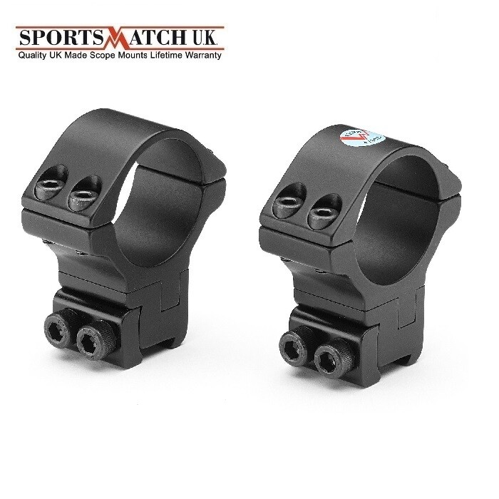 Sportsmatch ATP61 30mm 2 Piece Extra High - Adjustable Scope Mounts 9-11mm Dovetail Rings Mounts Sportsmatch ATP61 30mm 2 Piece Extra High - Adjustable Scope Mounts 9-11mm Dovetail Rings Mounts
