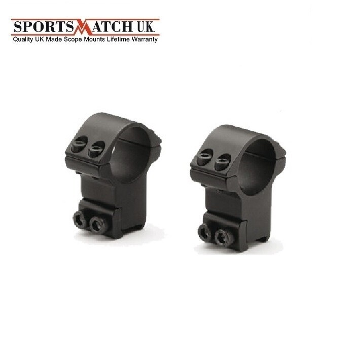 Sportsmatch HTO8C 1 inch Double Screw 2 Piece High Rifle Scope Ring Mounts
