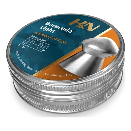 H&N Baracuda Light .177 cal 4.50 Air Rifle Pellet 400pcs H&N Baracuda Light .177 cal 4.50 Air Rifle Pellet 400pcs