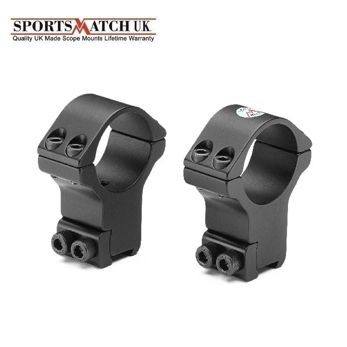 Sportsmatch HTO7113 Extra High 30mm Tube 13mm Dovetail Double Screw 2 Piece Mount Rings - BSA Sportsmatch HTO7113 Extra High 30mm Tube 13mm Dovetail Double Screw 2 Piece Mount Rings - BSA