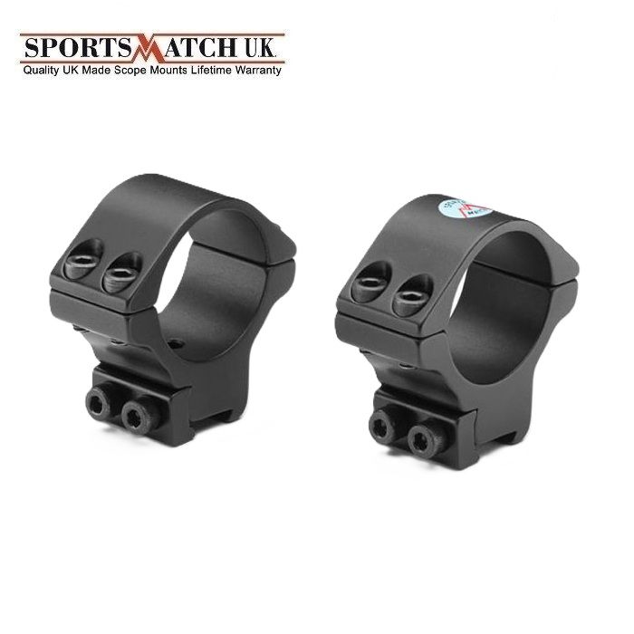 Sportsmatch TO35C13 Medium 30mm Tube 13mm Dovetail Double Screw 2 Piece Mount Rings - BSA Sportsmatch TO35C13 Medium 30mm Tube 13mm Dovetail Double Screw 2 Piece Mount Rings - BSA