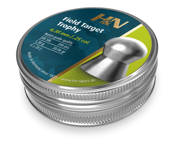 H&amp;N Field Target Trophy Airgun Pellets .25 cal 6.35mm Tin x 200pcs