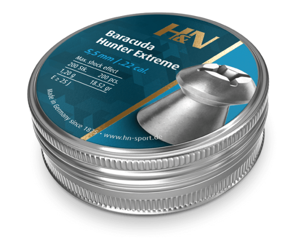 H&N Baracuda Hunter Extreme Airgun Pellets .22 5.5mm - Tin 200 pcs H&N Baracuda Hunter Extreme Airgun Pellets .22 5.5mm - Tin 200 pcs