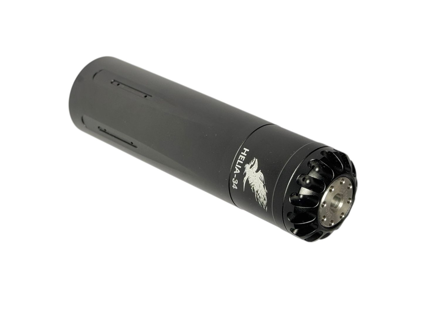 EVC Eaglevisioncam HELIA-S34 Airgun Silencer - Sound Moderator Interchangeable Caliber - L125mm D34mm 1/2" UNF Fitting EVC Eaglevisioncam HELIA-S34 Airgun Silencer - Sound Moderator Interchangeable Caliber - L125mm D34mm 1/2" UNF Fitting