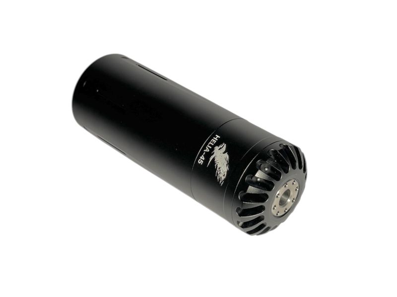 EVC Eaglevisioncam HELIA-S45 Airgun Silencer - Sound Moderator Interchangeable Caliber - L126.5mm D45mm 1/2" UNF Fitting