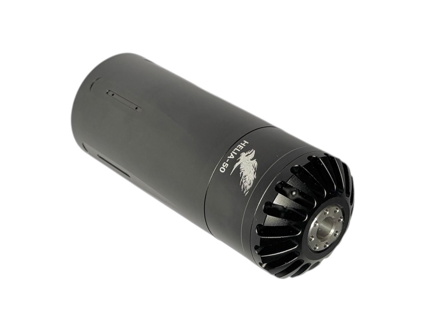 EVC Eaglevisioncam HELIA-S50 Airgun Silencer - Sound Moderator Interchangeable Caliber - L128.5mm D50mm 1/2" UNF Fitting EVC Eaglevisioncam HELIA-S50 Airgun Silencer - Sound Moderator Interchangeable Caliber - L128.5mm D50mm 1/2" UNF Fitting