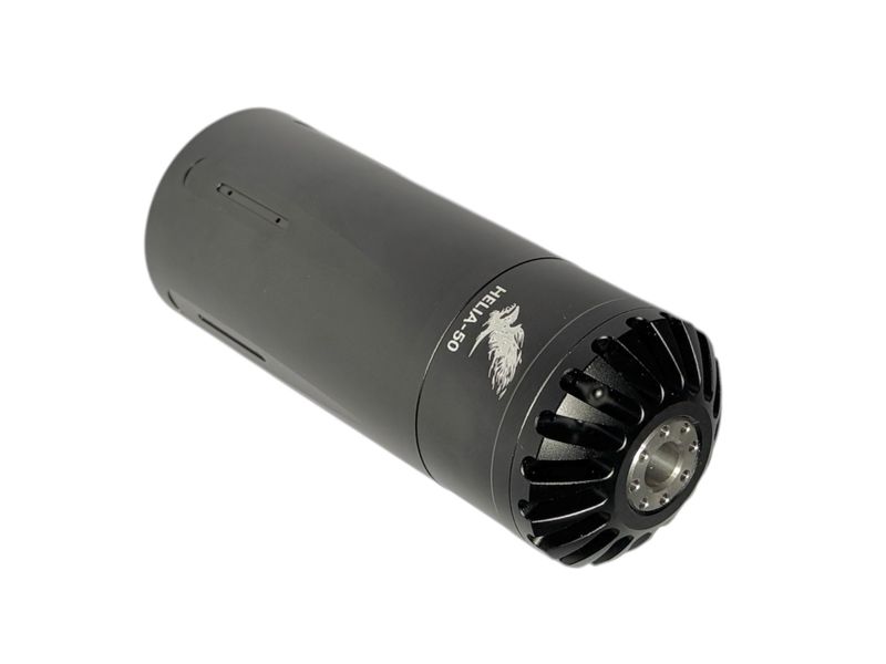 EVC Eaglevisioncam HELIA-S50 Airgun Silencer - Sound Moderator Interchangeable Caliber - L128.5mm D50mm 1/2" UNF Fitting