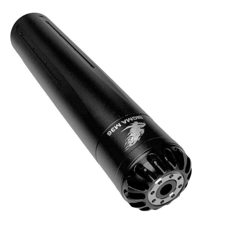 EVC Eaglevisioncam SIGMA-M36 Airgun Silencer - Sound Moderator Interchangeable Caliber - L181mm D36mm 1/2" UNF Fitting