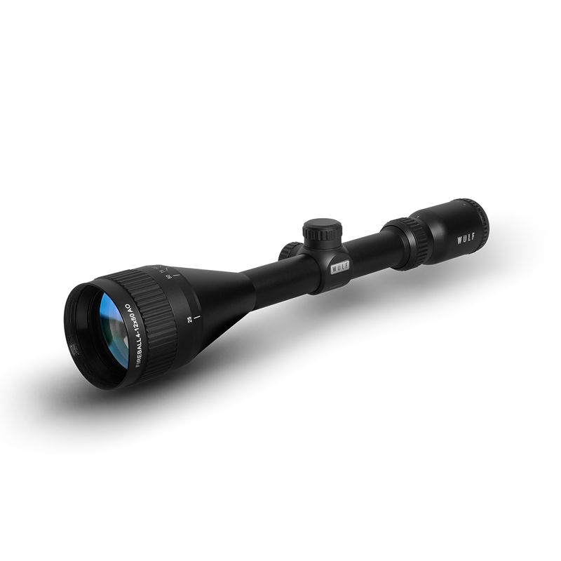 WULF Fireball 4-12x50 Adjustable Objective 10 Yards Minimum Half Mil Dot Reticle 0.1 MRAD Clicks Rifle Scope WULF Fireball 4-12x50 Adjustable Objective 10 Yards Minimum Half Mil Dot Reticle 0.1 MRAD Clicks Rifle Scope