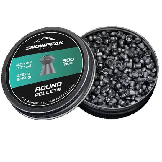 SNOWPEAK Round Airgun Pellets .177 cal Tin x 500 pcs SNOWPEAK Round Airgun Pellets .177 cal Tin x 500 pcs
