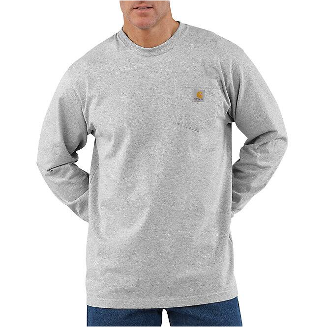 K126 HGY CARHARTT HTHR GRY LS POCKET TEE