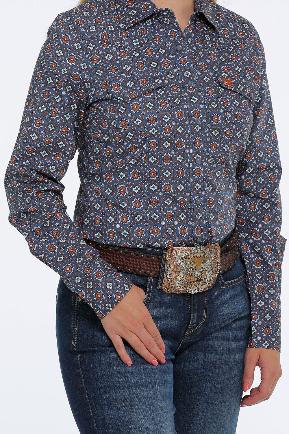 MSW9201035 CINCH WOMENS L/S PRINT 8/22