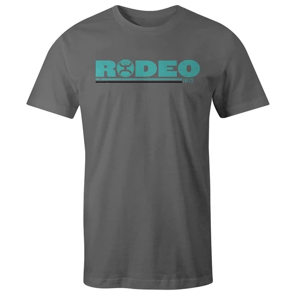 HT1532GY Rodeo Hooey Grey Crew Neck Turquoise / B