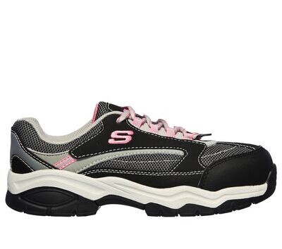 76601 BKGY SKECHERS WMS BISCOE SAFETY TOE SHOES