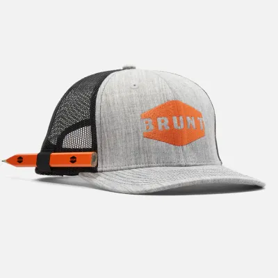 BRG11000-160 BRUNT Grey Curved Brim Snapback