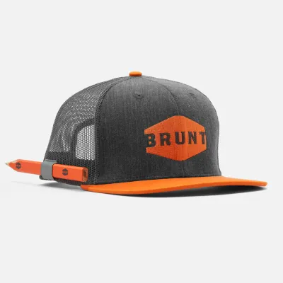 BRG11001-160 BRUNT  Flat Brim Snapbacks-Grey Heather and Orange