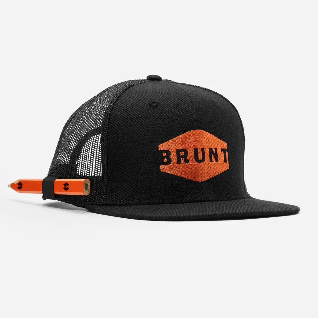 BRG11001-175 BRUNT  Black Flat Brim Snapback-Default Title