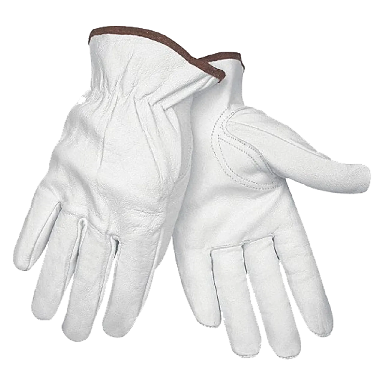 GS6837 WHITE FLEECE LINED GOATSKIN LEATHER  GLOVES