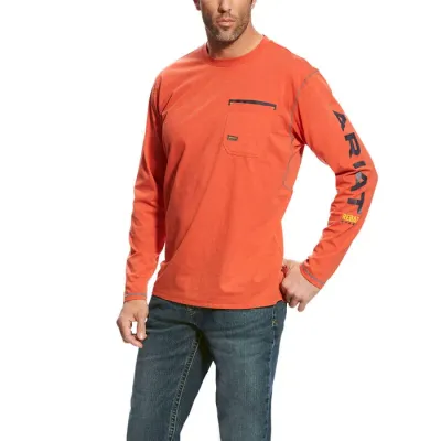 10023922 ARIAT MNS REBAR WRKMN LG LS T-SH VLCNC FI