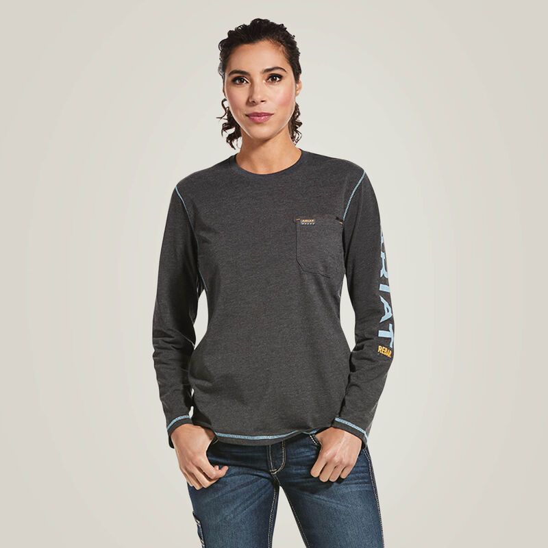 10032907 ARIAT WMS RBR WKMN LG LS T-SH CHAR HTR