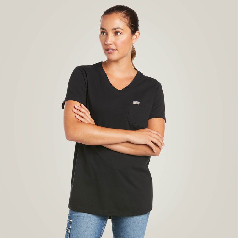 10035381 ARIAT WMS RBR COTTON STRONG V-NK SS TOP B