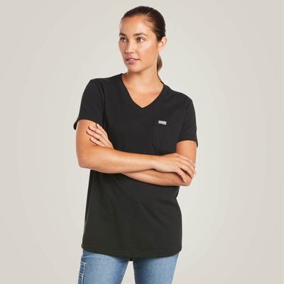 10035381 ARIAT WMS RBR COTTON STRONG V-NK SS TOP B