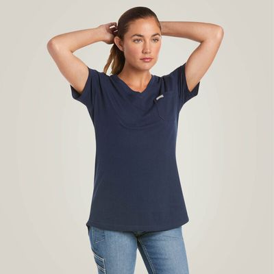 10035382 ARIAT WMS RBR COTTON STRONG V-NK SS TOP N