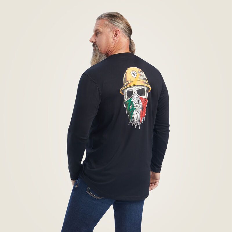 10041428 ARIAT MNS RBR WKMN BN FR THS LS T-SH BLK