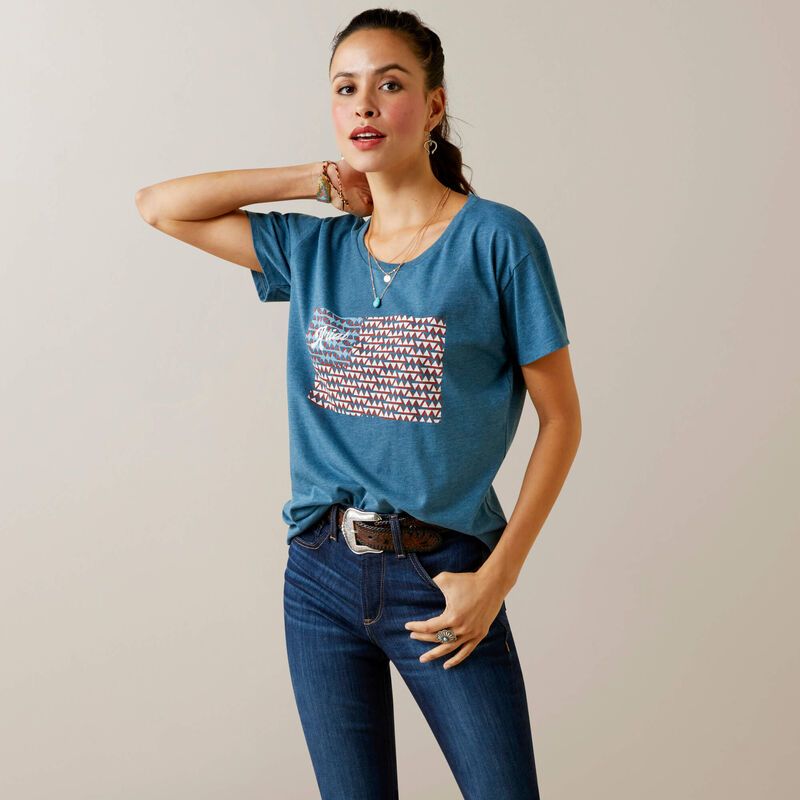 10045448 WMS ARIAT AMARILL TSHRT STL BLE HTHR