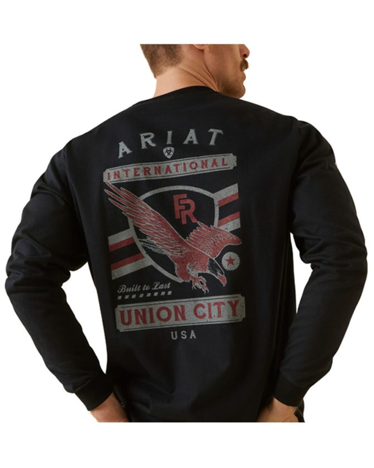 10046532 ARIAT MNS FR UNION EAGLE LS TSHIRT BLACK