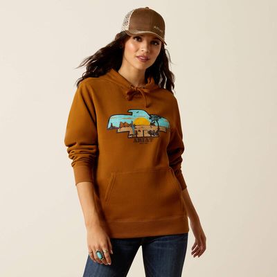 10052412 ARIAT WMS HORIZON HOOD CHESTNUT HORSE