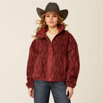 10052399 ARIAT WMS SHERPA BLOCKED JKT TONAL PORT P