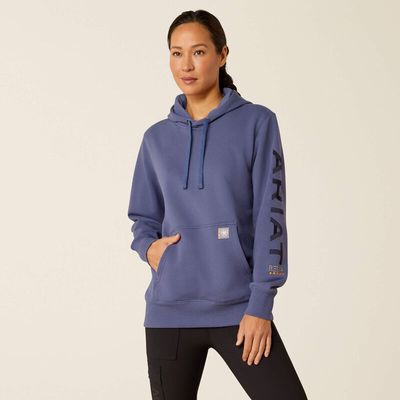 10052723 ARIAT WMS REBAR GRAPHIC HOOD BLU INDG/NT
