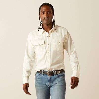 10055107 ARIAT MNS JURLINGTON RETRO SNP LS SHRT OF